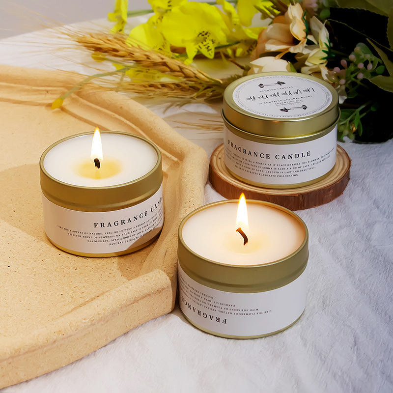 Essential Oil Aromatherapy Soy Candle – Golden Iron Tin