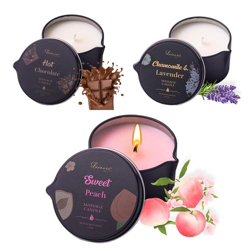 3 Pack Soybean Wax Scented Massage Oil Candle for Skin Moisturizing