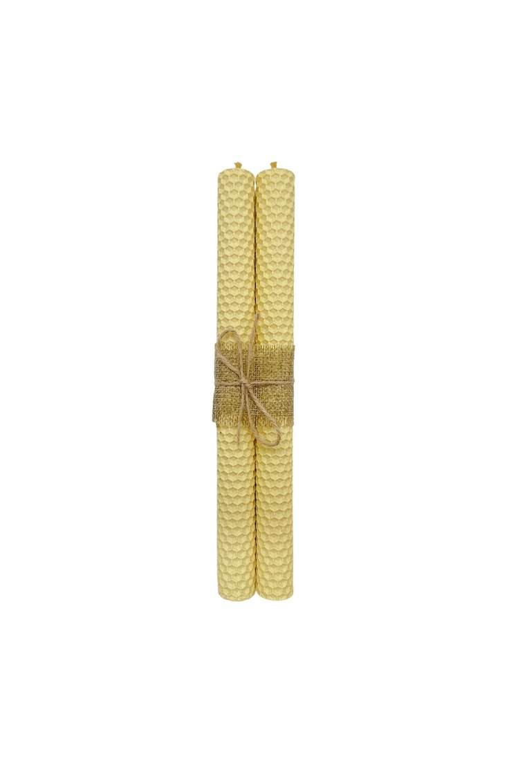 Natural Beeswax Taper Candles (Pair)