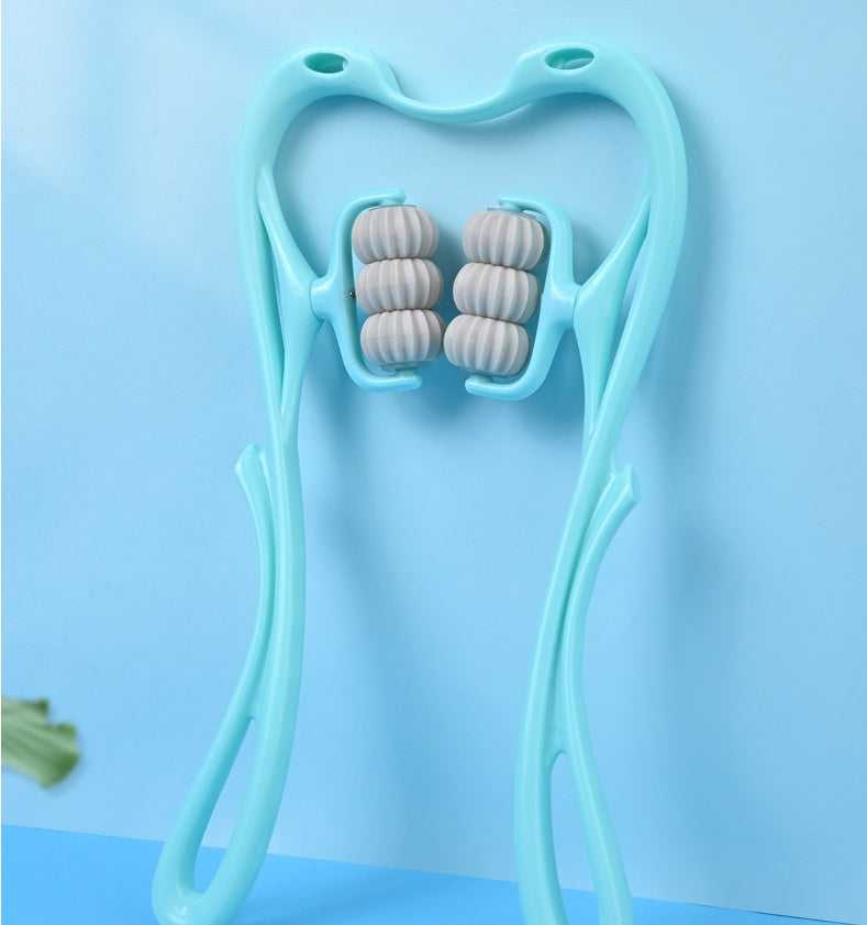 6-Roller Cervical Neck Massager with Crystal Scraping Board