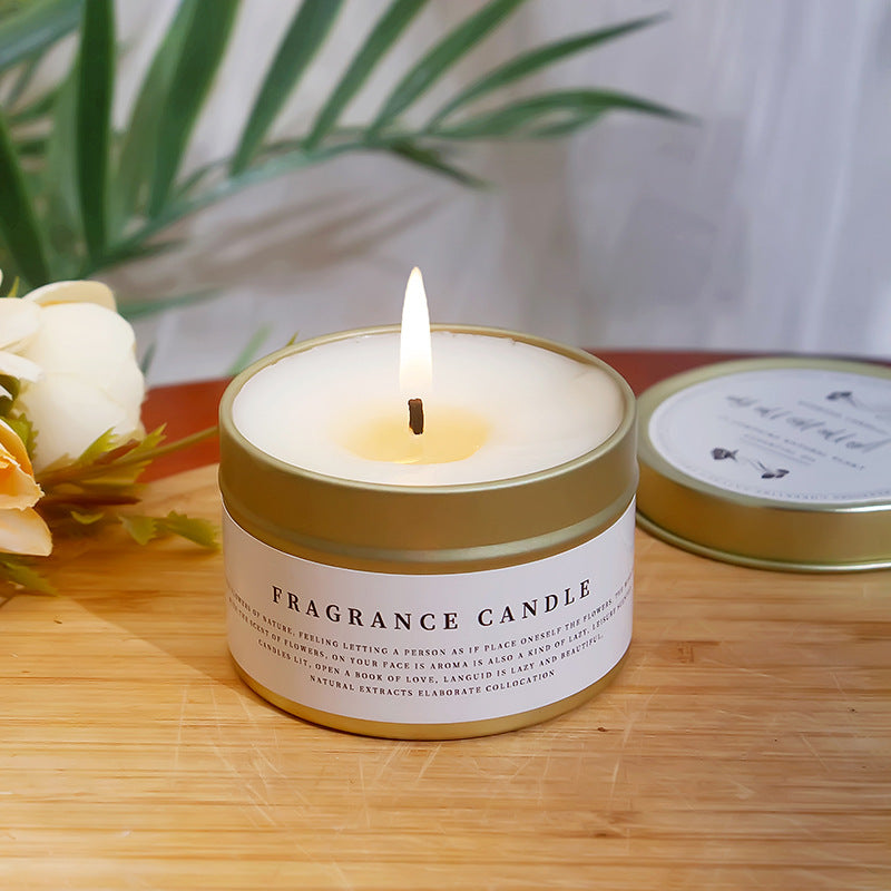 Essential Oil Aromatherapy Soy Candle – Golden Iron Tin