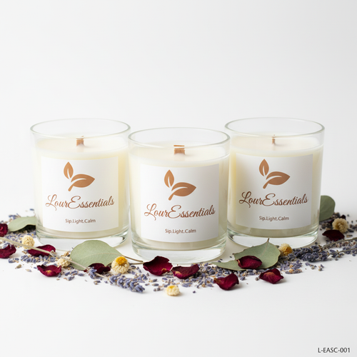 Essential Oil Aromatherapy Soy Candle Trio – Branded Glass Jars