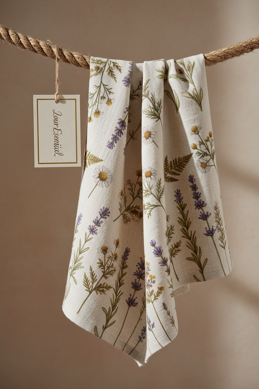 LourEssentials Botanical Linen Tea Towel