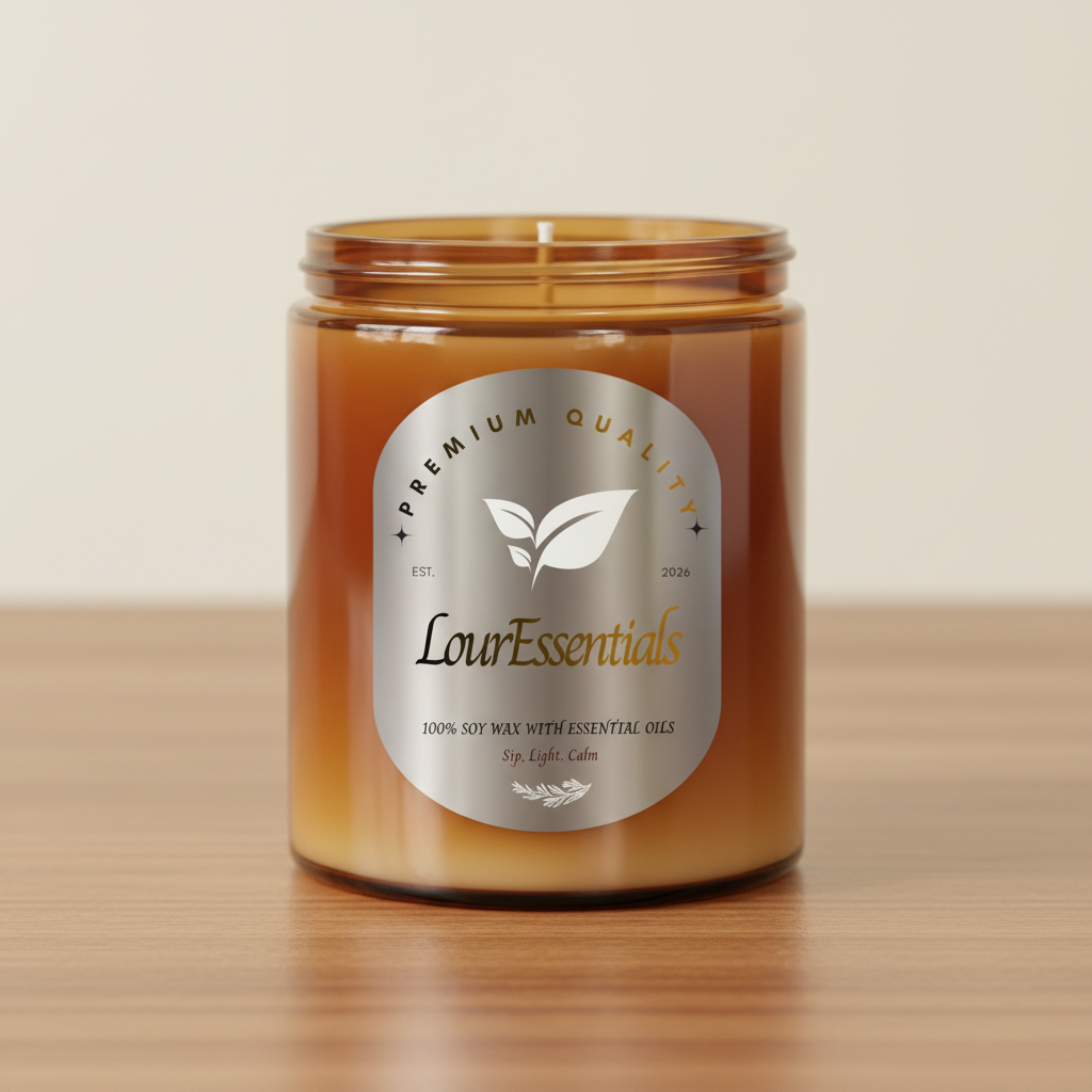 LourEssentials Bronze Jar Candle Mockup